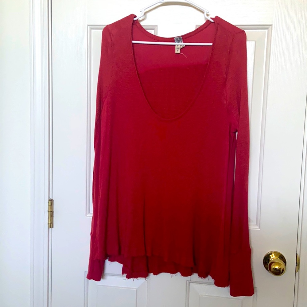 WE the FREE orange thermal top size medium